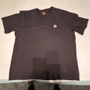 Carhartt T-Shirt Men's 3XL XXX Short Sleeve Original Fit Henley Pocket Dk Brown